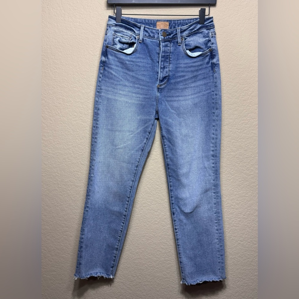 Driftwood Light Wash Meg Classic Fit Raw Hem Cropped Jeans Women’s 26 Button Fly